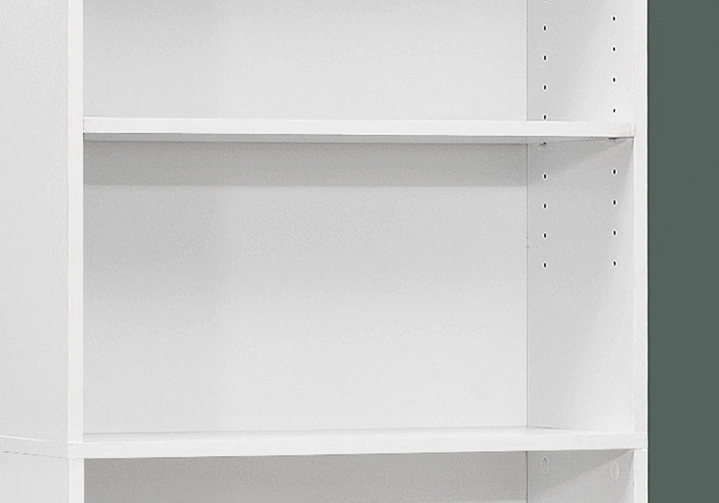 BOOKCASE - 72""H / WHITE WITH 5 SHELVES