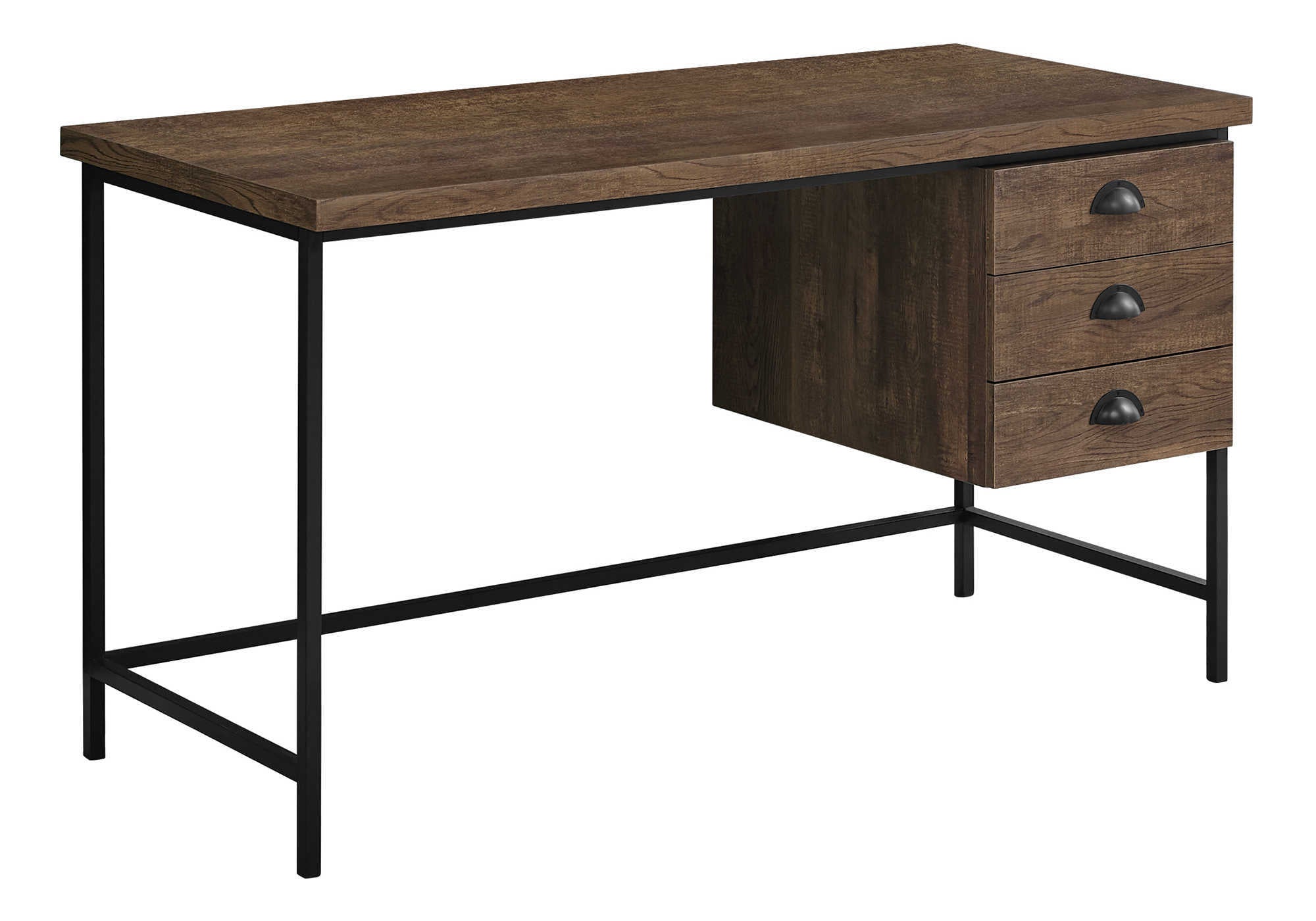 COMPUTER DESK - 55""L / BROWN RECLAIMED WOOD / BLACK METAL