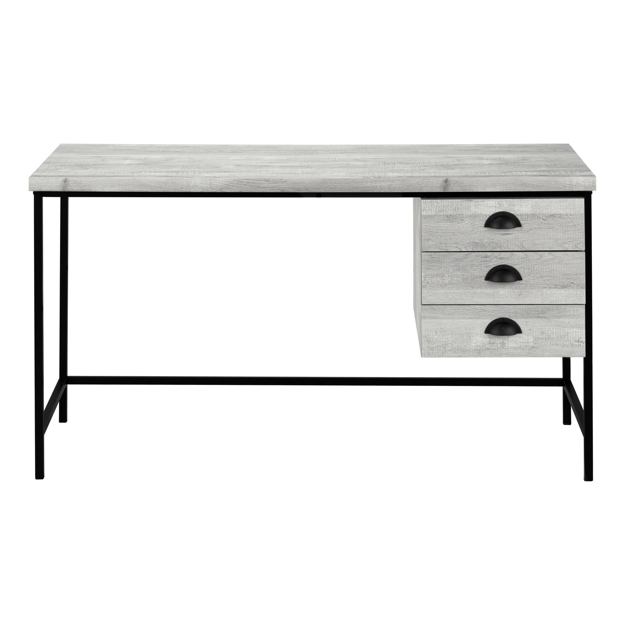 COMPUTER DESK - 55""L / GREY RECLAIMED WOOD / BLACK METAL