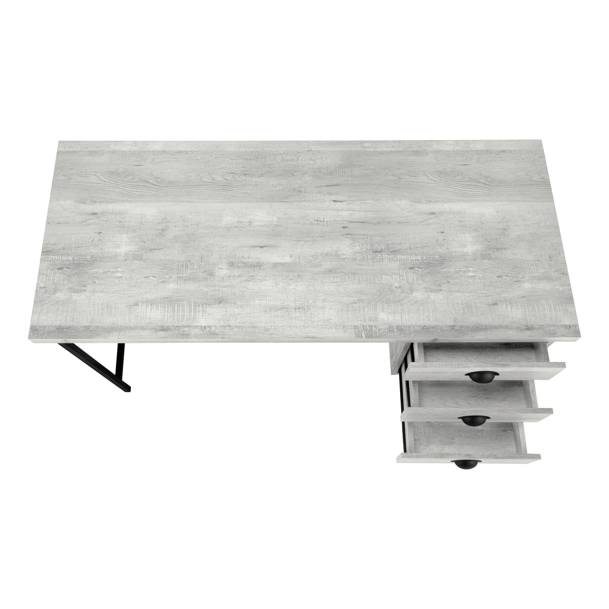 COMPUTER DESK - 55""L / GREY RECLAIMED WOOD / BLACK METAL