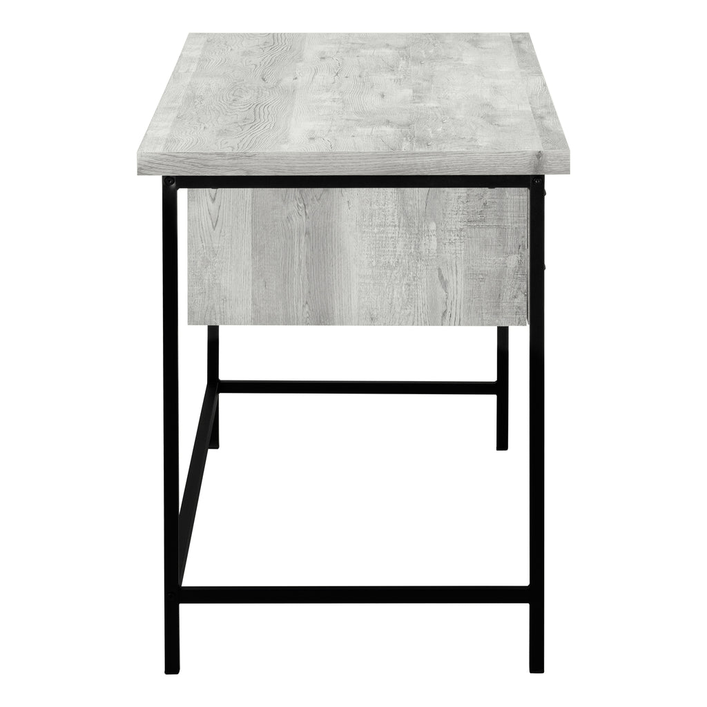 COMPUTER DESK - 55""L / GREY RECLAIMED WOOD / BLACK METAL