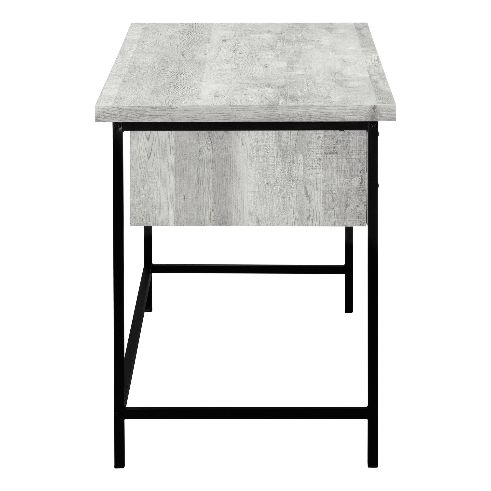 COMPUTER DESK - 55""L / GREY RECLAIMED WOOD / BLACK METAL