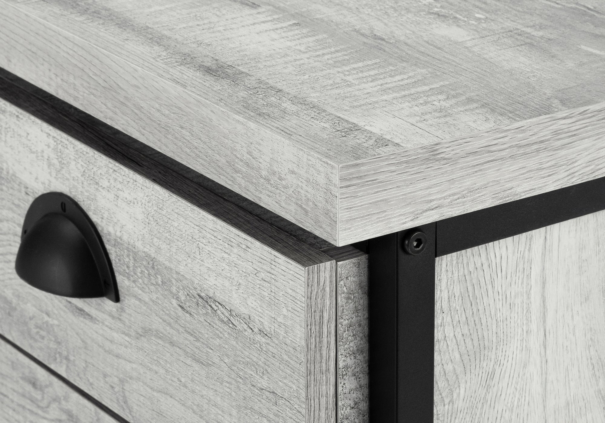 COMPUTER DESK - 55""L / GREY RECLAIMED WOOD / BLACK METAL