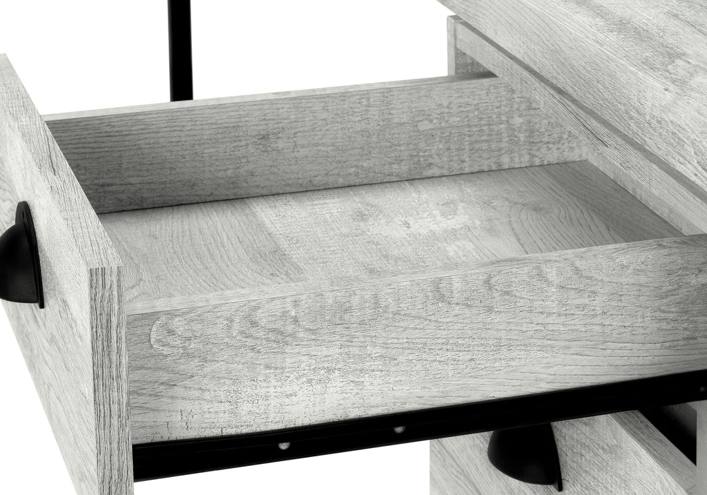 COMPUTER DESK - 55""L / GREY RECLAIMED WOOD / BLACK METAL