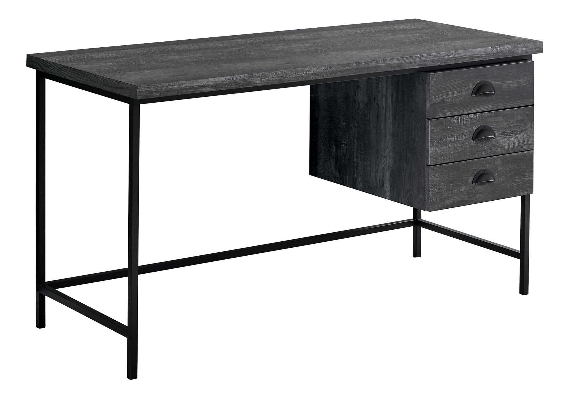 COMPUTER DESK - 55""L / BLACK RECLAIMED WOOD / BLACK METAL
