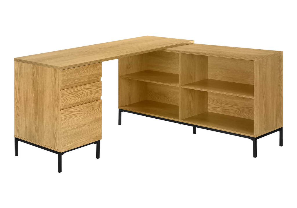 COMPUTER DESK - 60""L / LIGHT OAK L-SHAPED CORNER