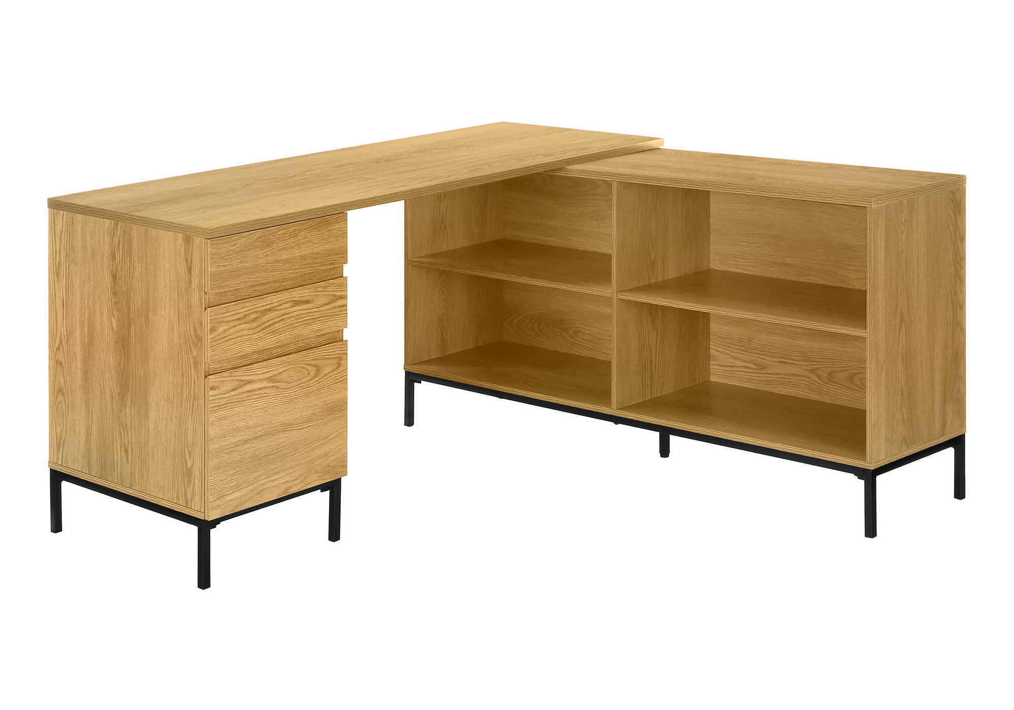 COMPUTER DESK - 60""L / LIGHT OAK L-SHAPED CORNER