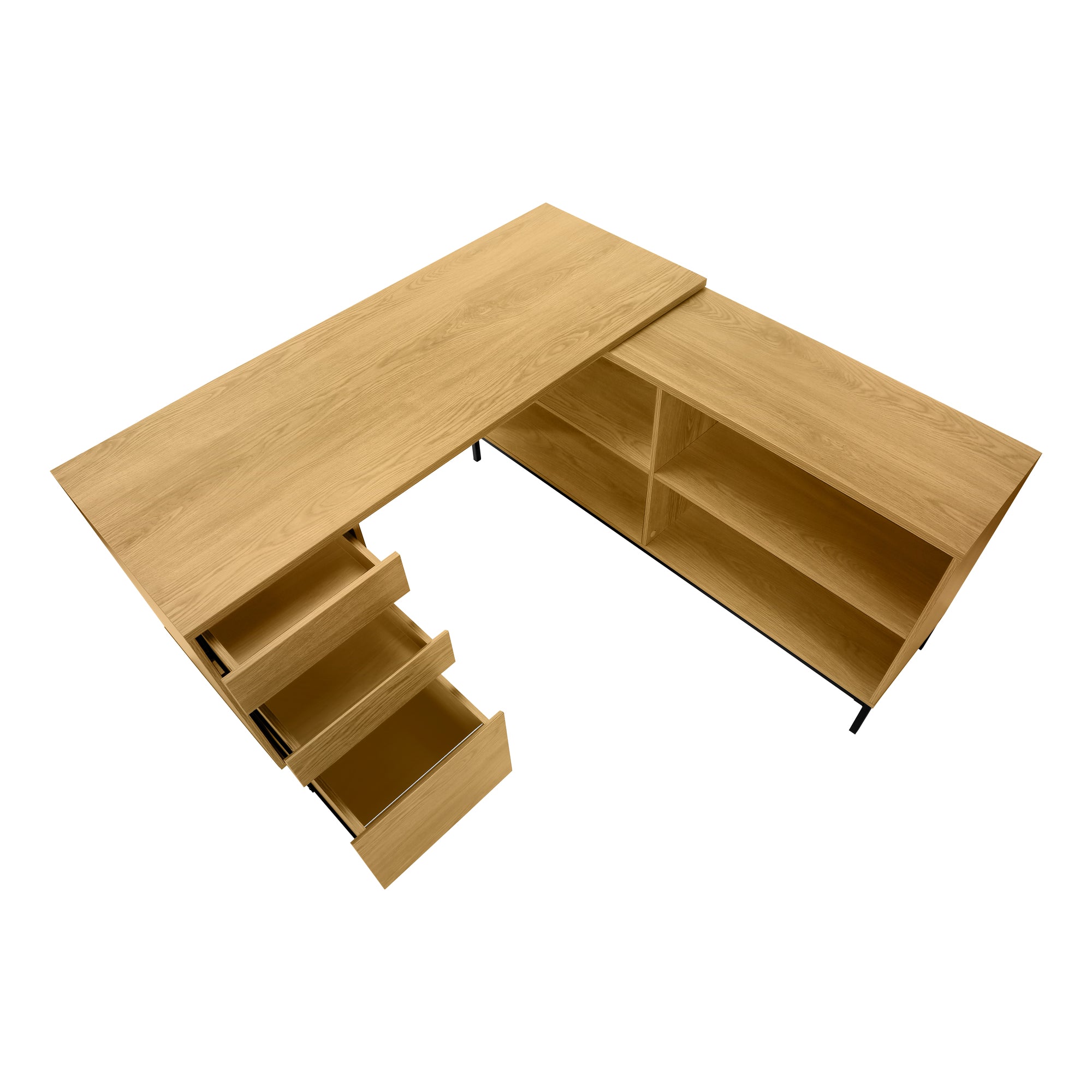 COMPUTER DESK - 60""L / LIGHT OAK L-SHAPED CORNER