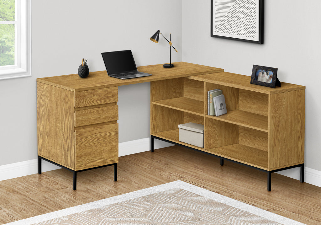 COMPUTER DESK - 60""L / LIGHT OAK L-SHAPED CORNER