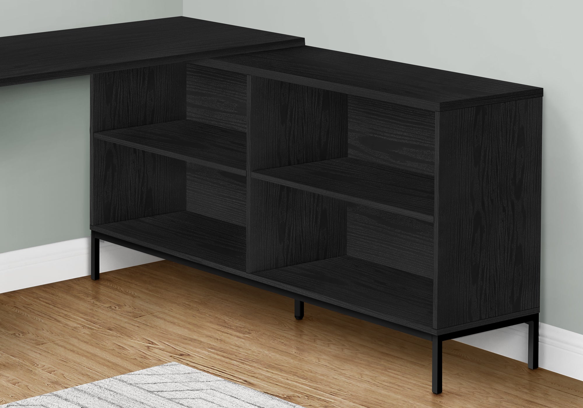 COMPUTER DESK - 60""L / BLACK OAK L-SHAPED CORNER