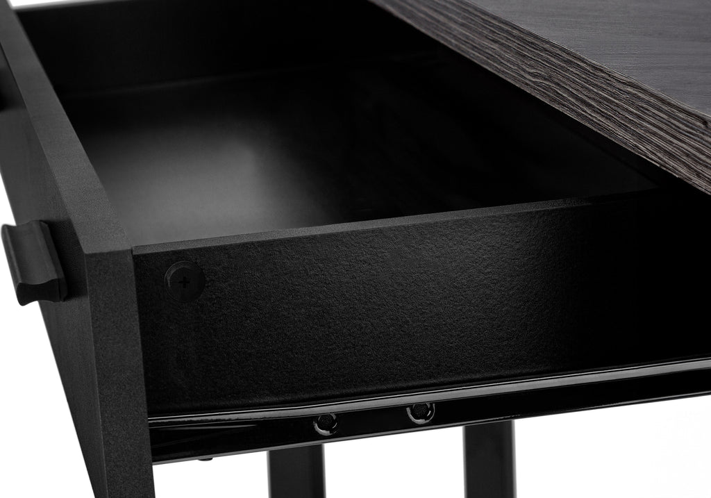 COMPUTER DESK - 42""L / BLACK / GREY TOP CORNER / BLACK