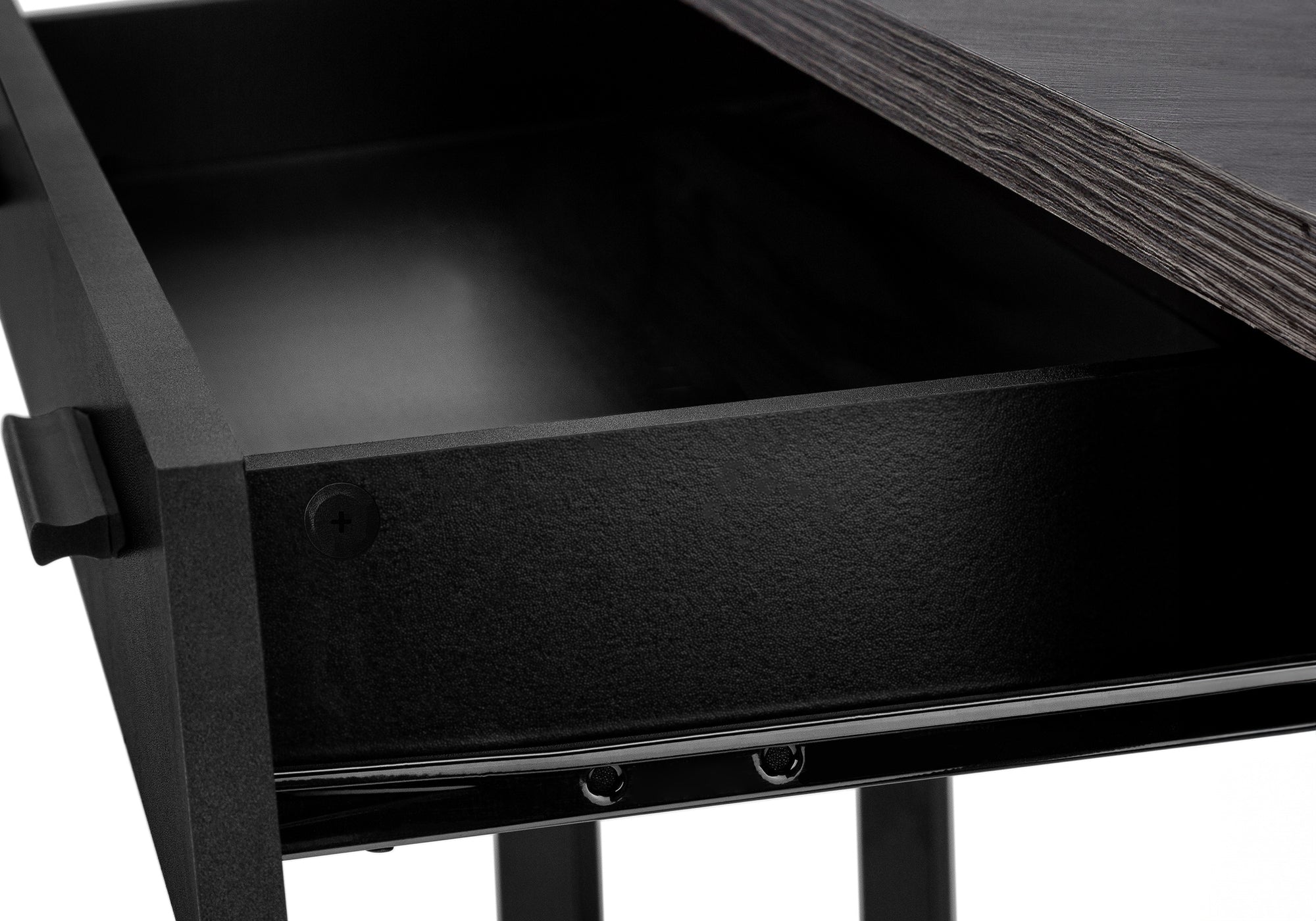 COMPUTER DESK - 42""L / BLACK / GREY TOP CORNER / BLACK