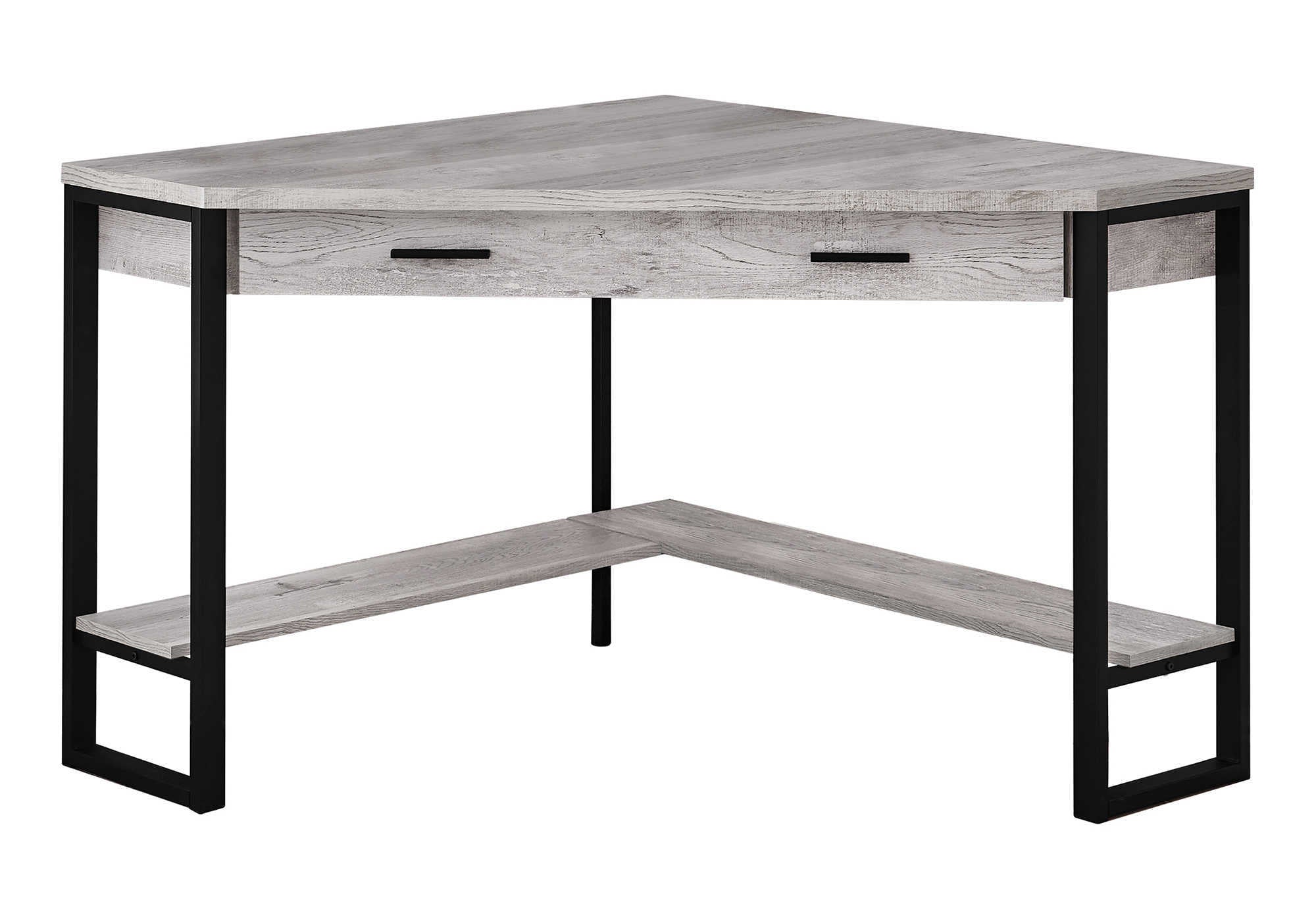 COMPUTER DESK - 42""L / GREY RECLAIMED WOOD CORNER