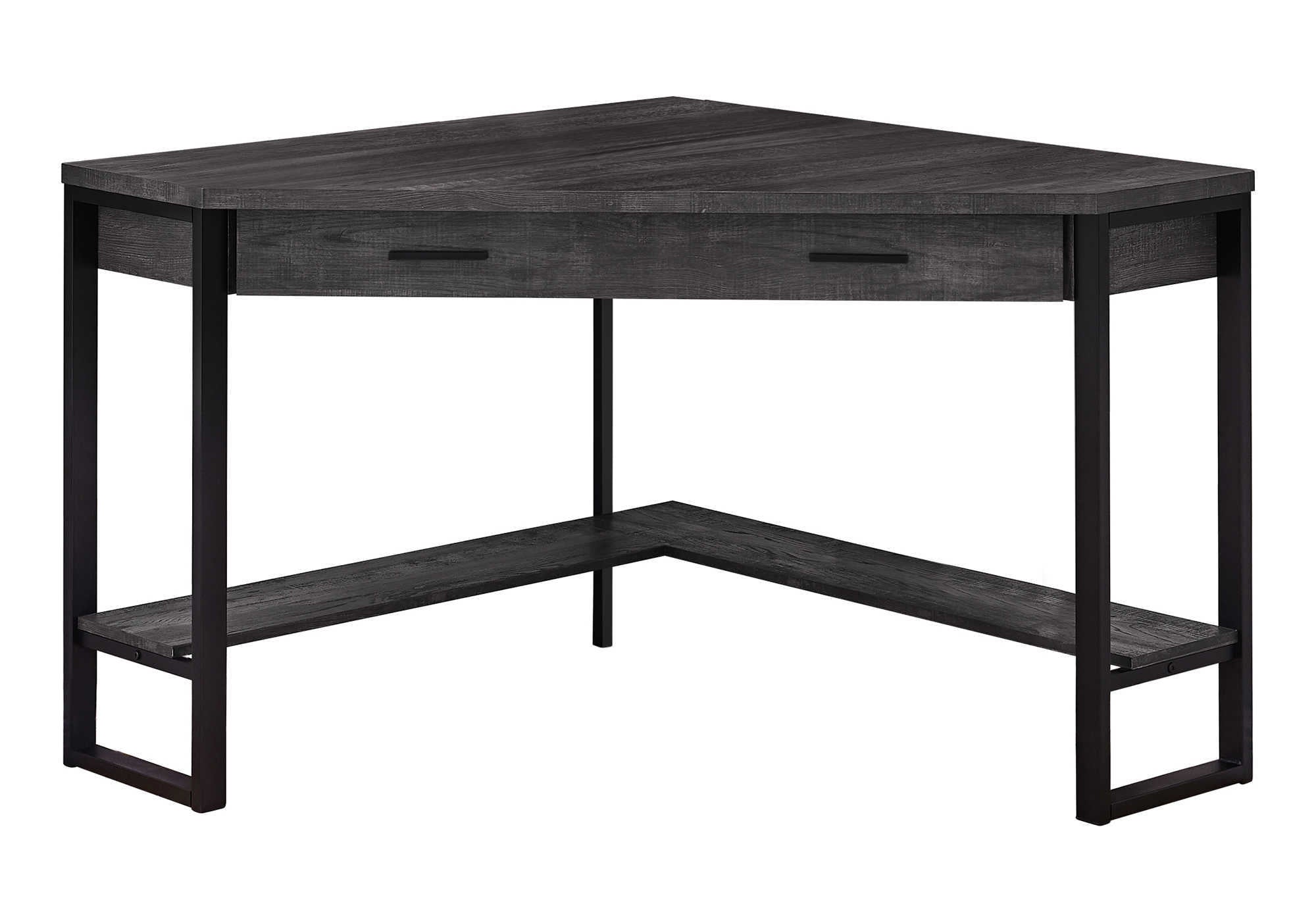 COMPUTER DESK - 42""L / BLACK RECLAIMED WOOD CORNER