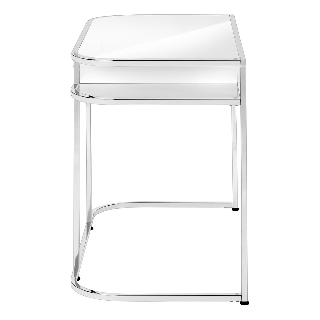 COMPUTER DESK - 48""L / GLOSSY WHITE / CHROME METAL