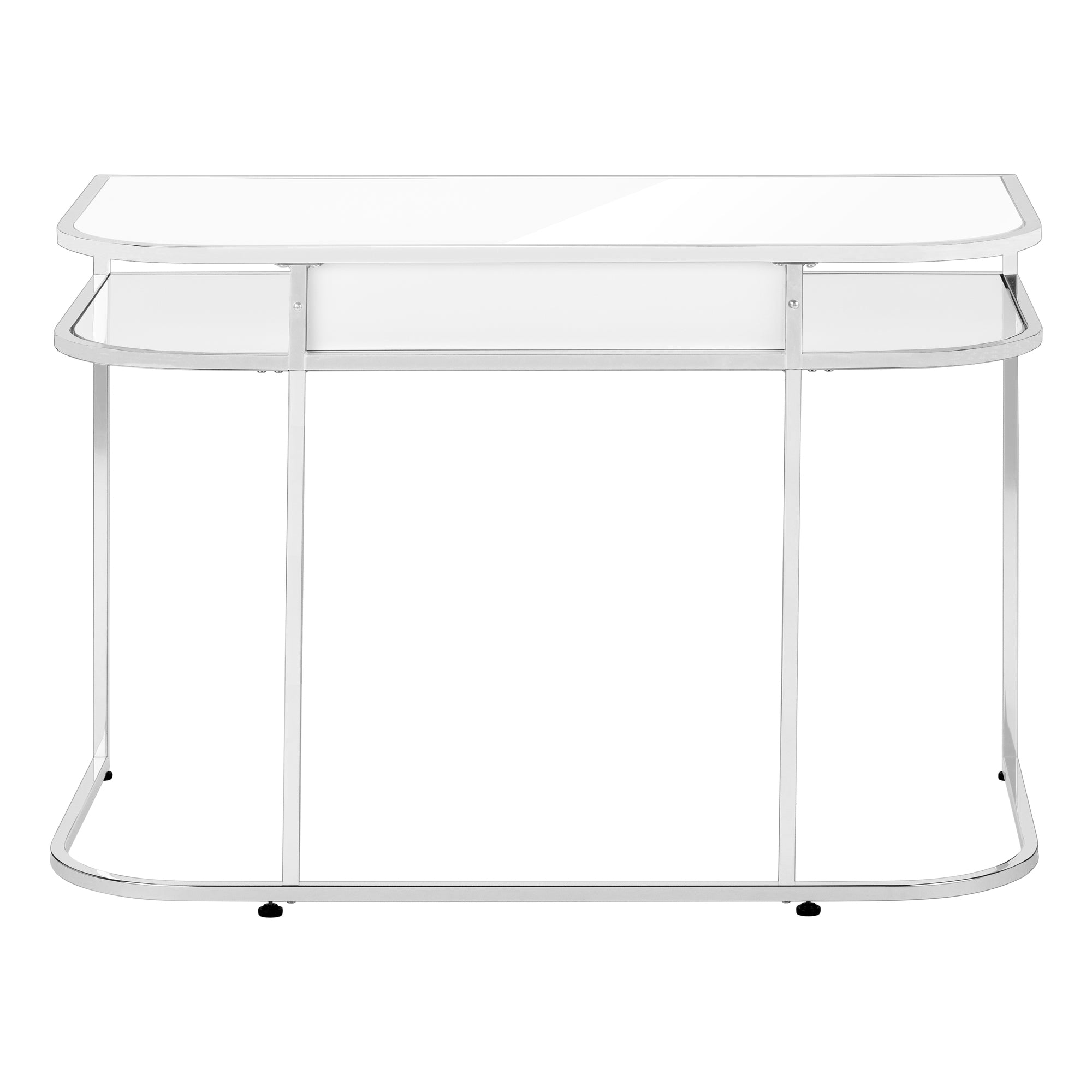 COMPUTER DESK - 48""L / GLOSSY WHITE / CHROME METAL