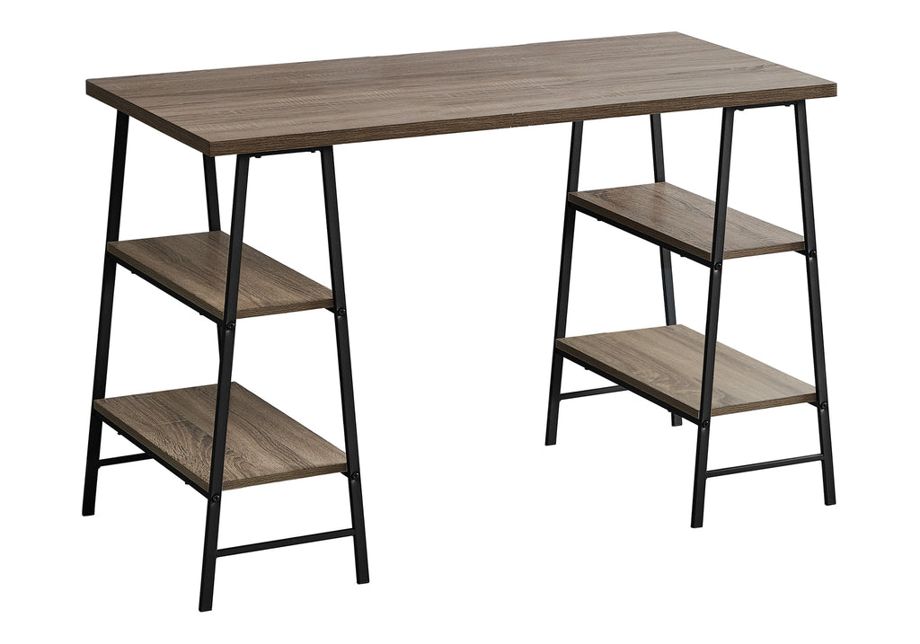 COMPUTER DESK - 48""L / DARK TAUPE / BLACK METAL