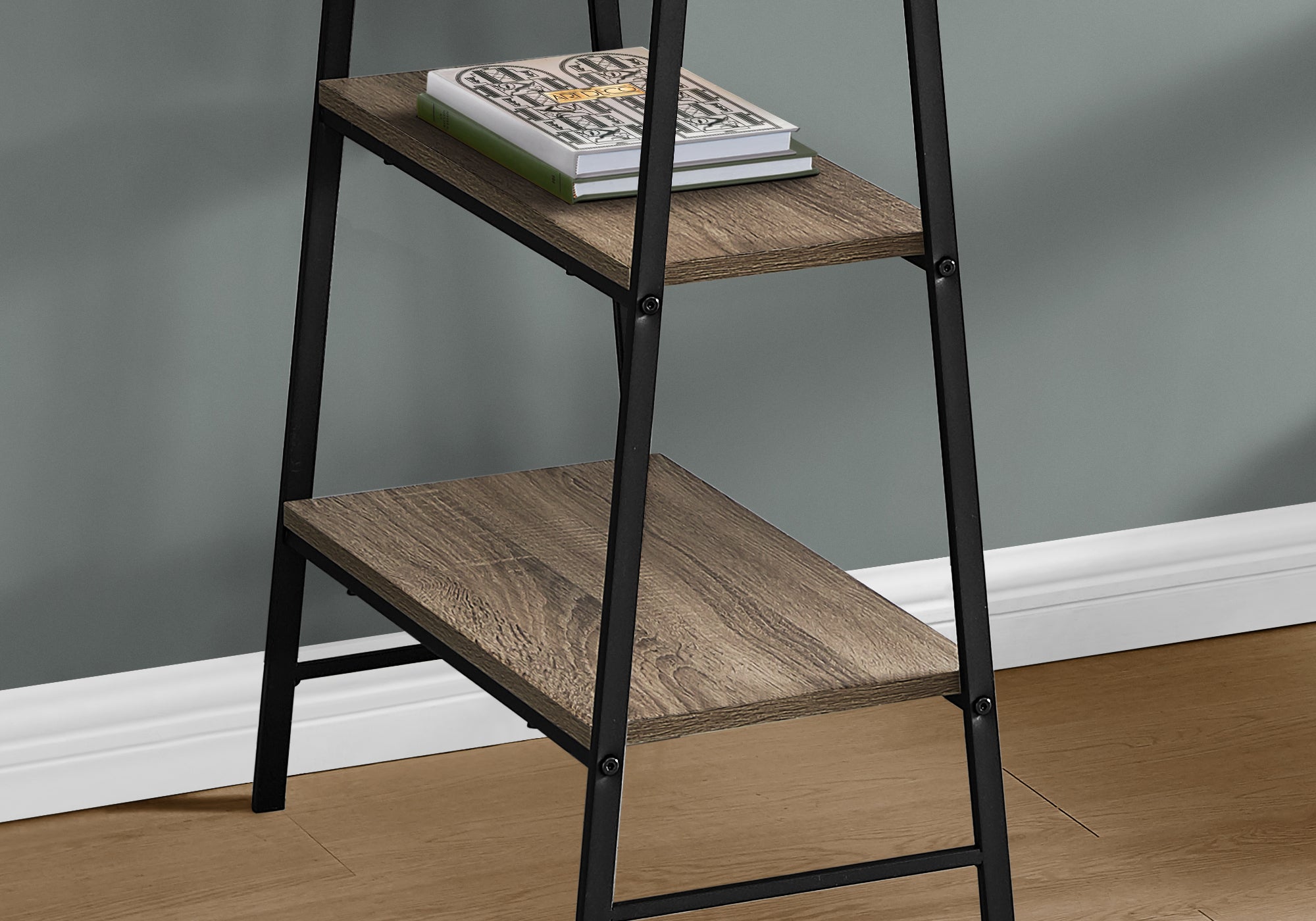 COMPUTER DESK - 48""L / DARK TAUPE / BLACK METAL