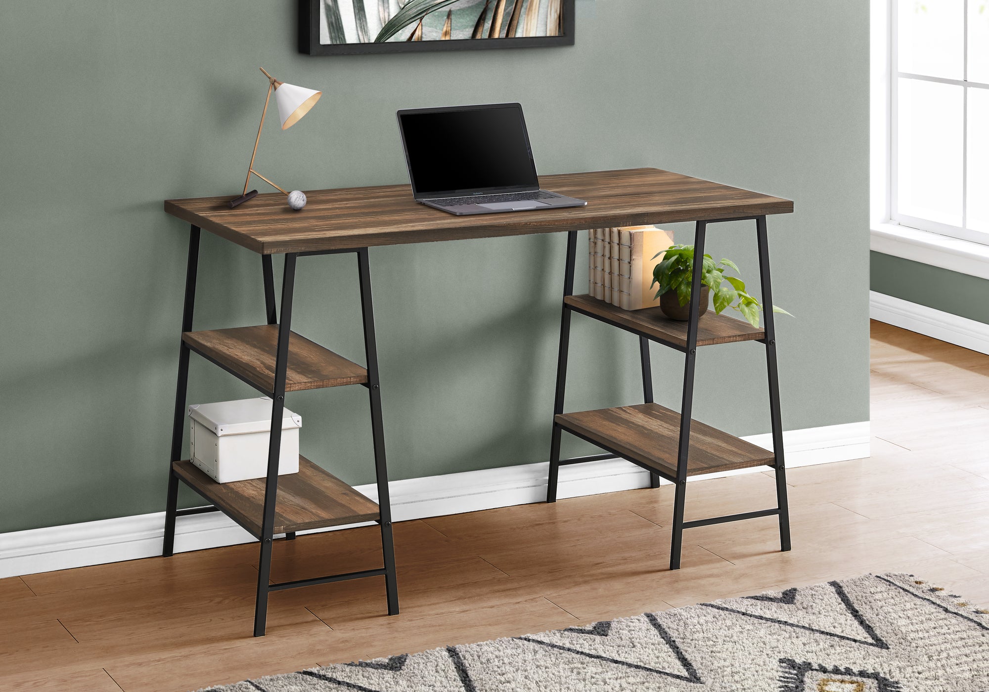 COMPUTER DESK - 48""L / BROWN RECLAIMED WOOD / BLACK METAL