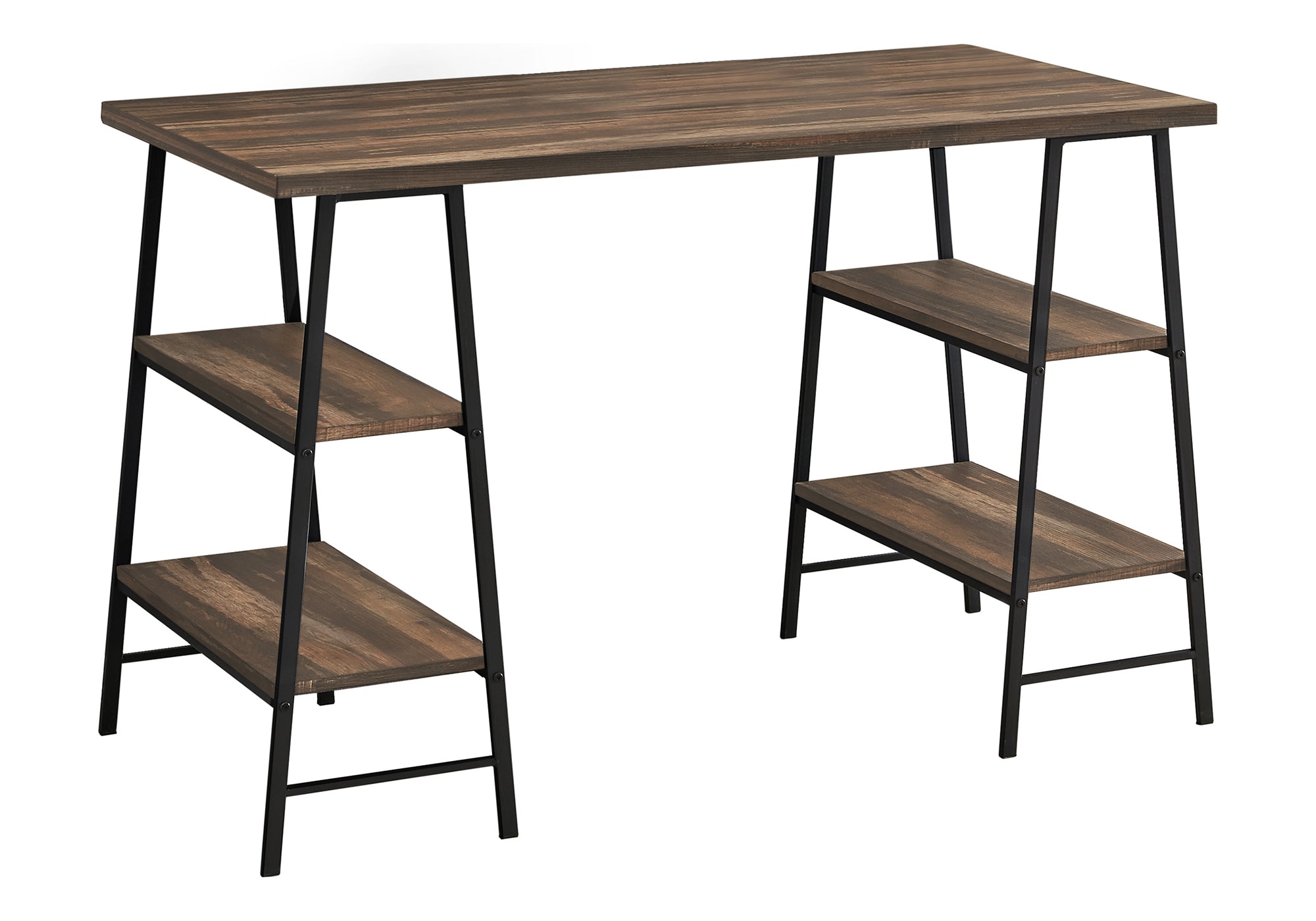 COMPUTER DESK - 48""L / BROWN RECLAIMED WOOD / BLACK METAL