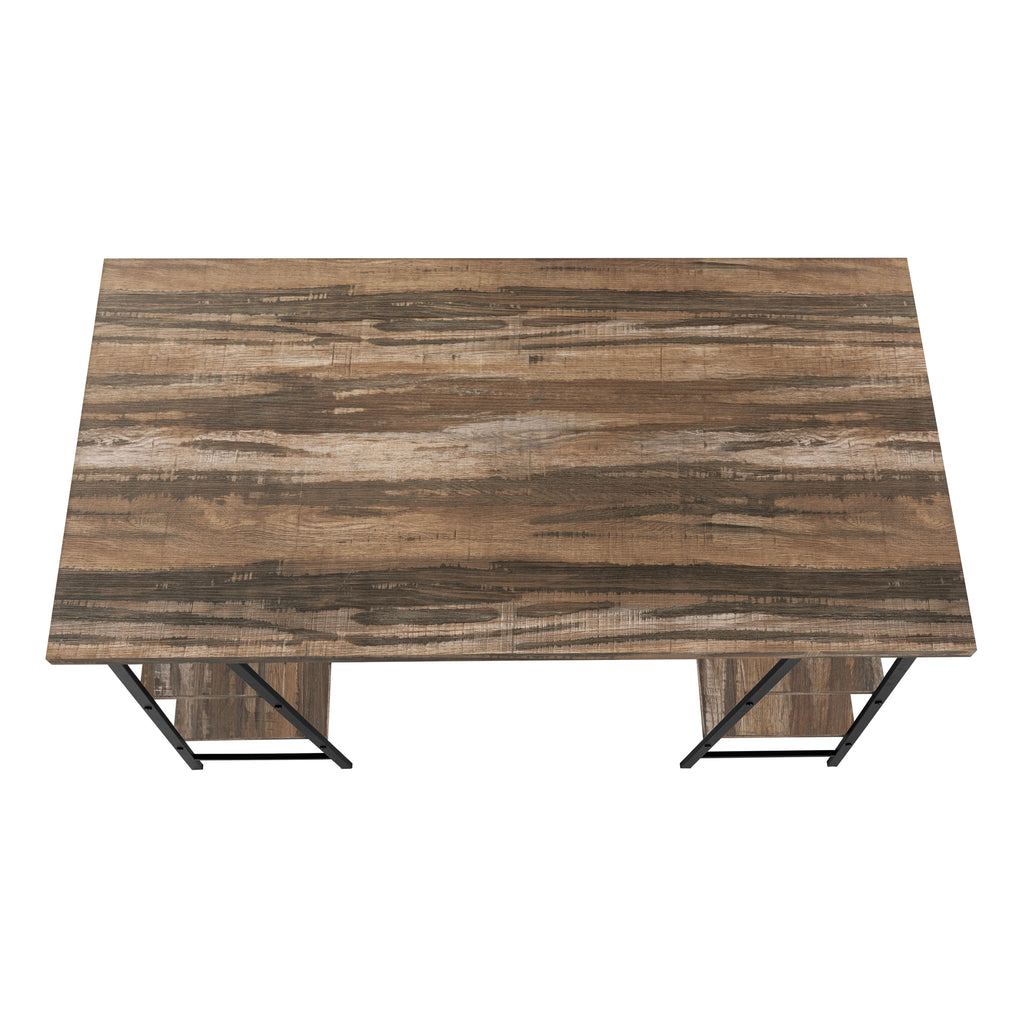 COMPUTER DESK - 48""L / BROWN RECLAIMED WOOD / BLACK METAL
