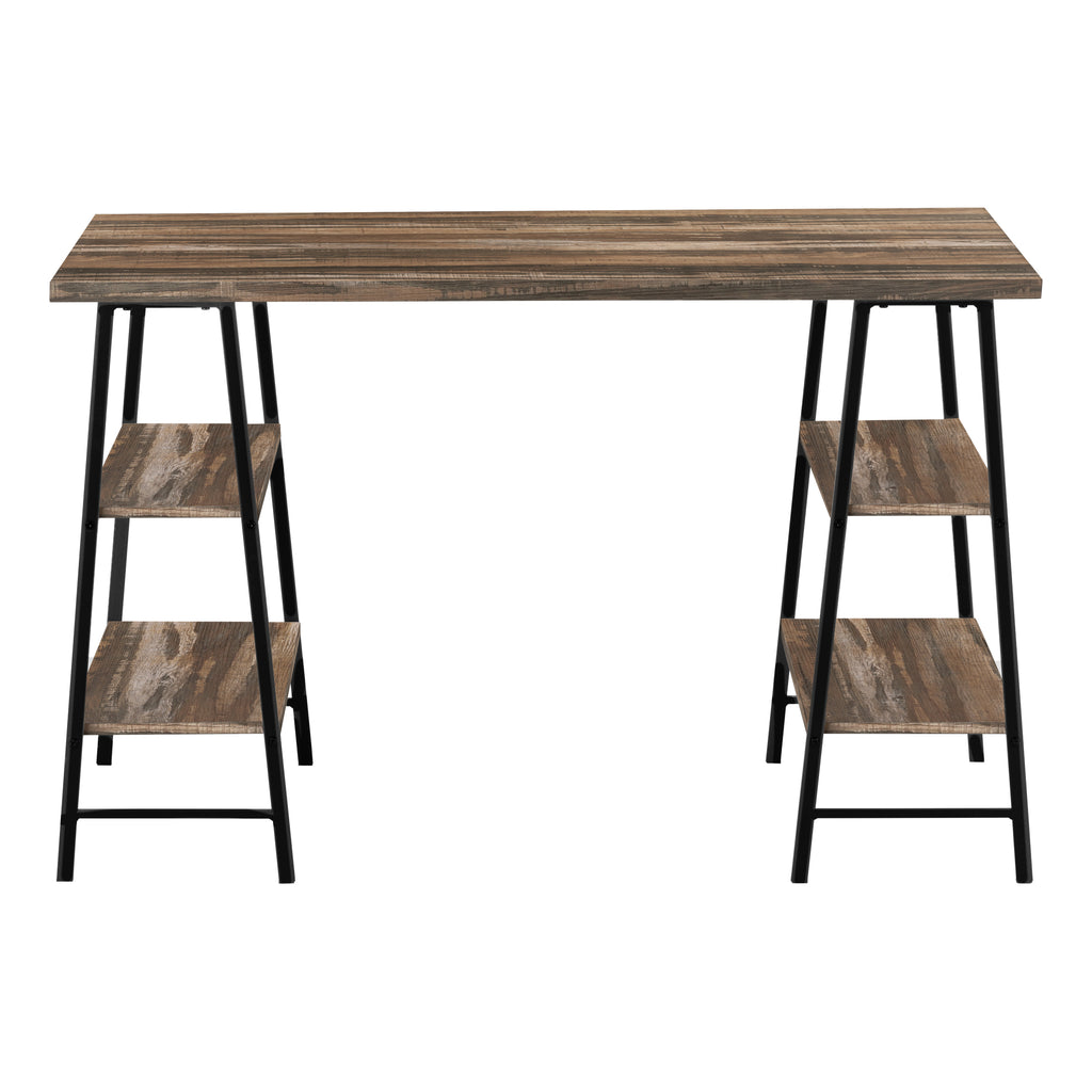 COMPUTER DESK - 48""L / BROWN RECLAIMED WOOD / BLACK METAL