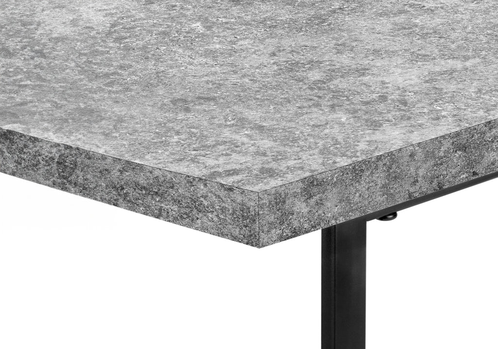 COMPUTER DESK - 48""L / GREY STONE-LOOK / BLACK METAL