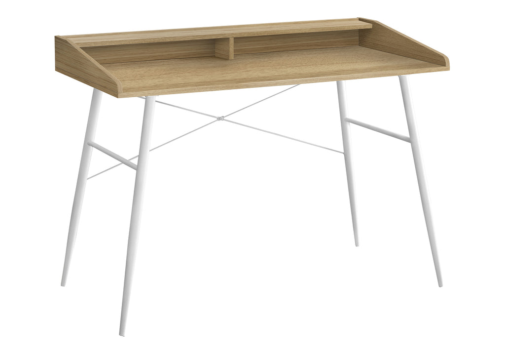 COMPUTER DESK - 48""L / NATURAL / WHITE METAL
