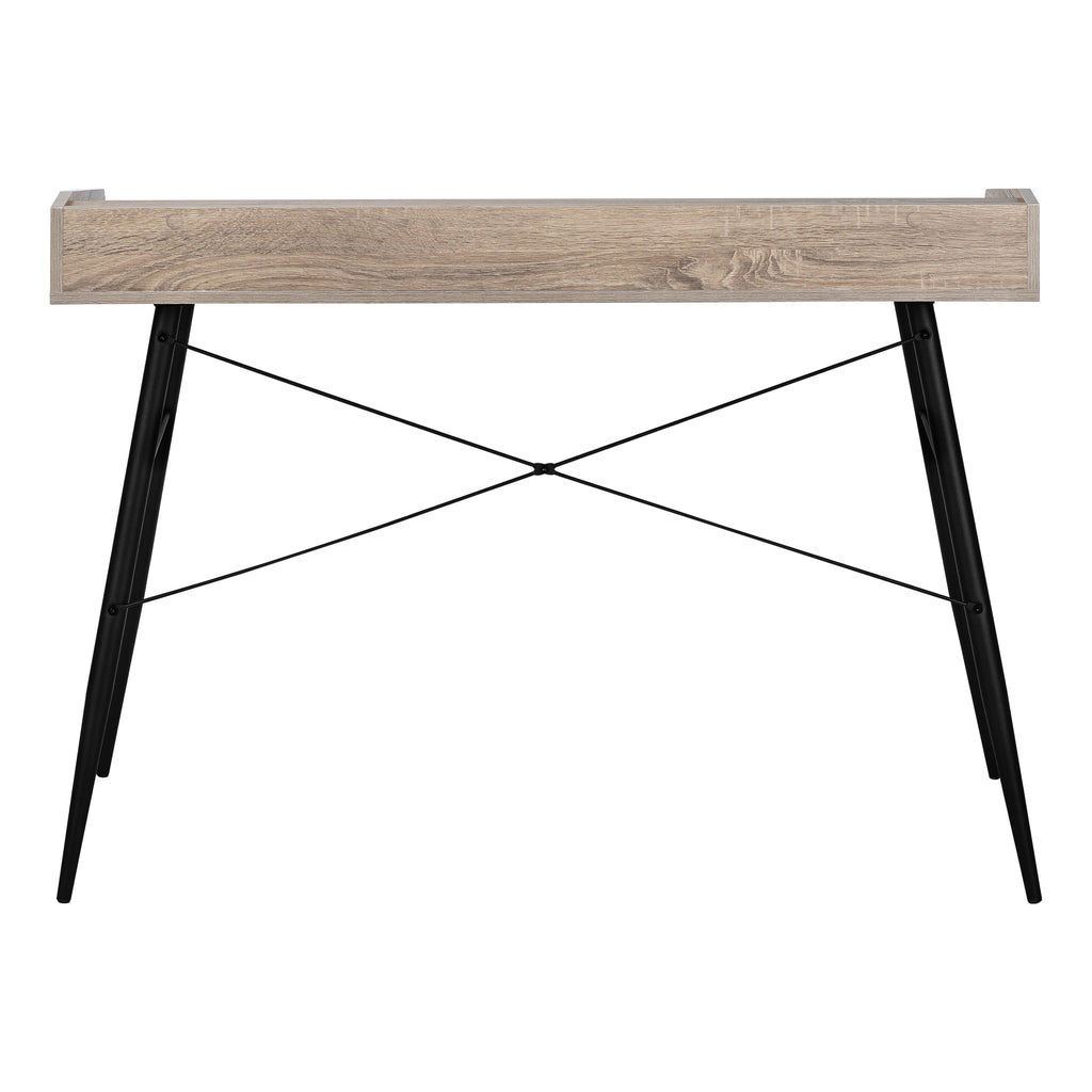 COMPUTER DESK - 48""L / DARK TAUPE / BLACK METAL