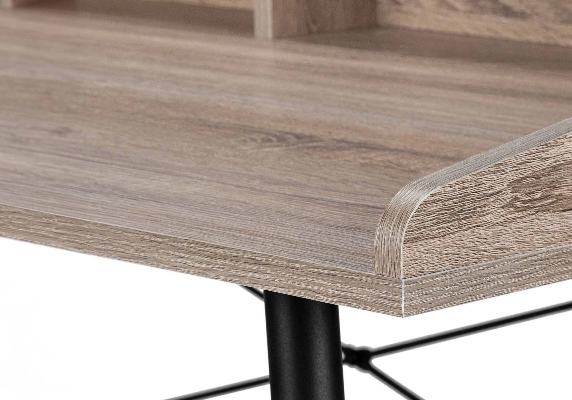 COMPUTER DESK - 48""L / DARK TAUPE / BLACK METAL