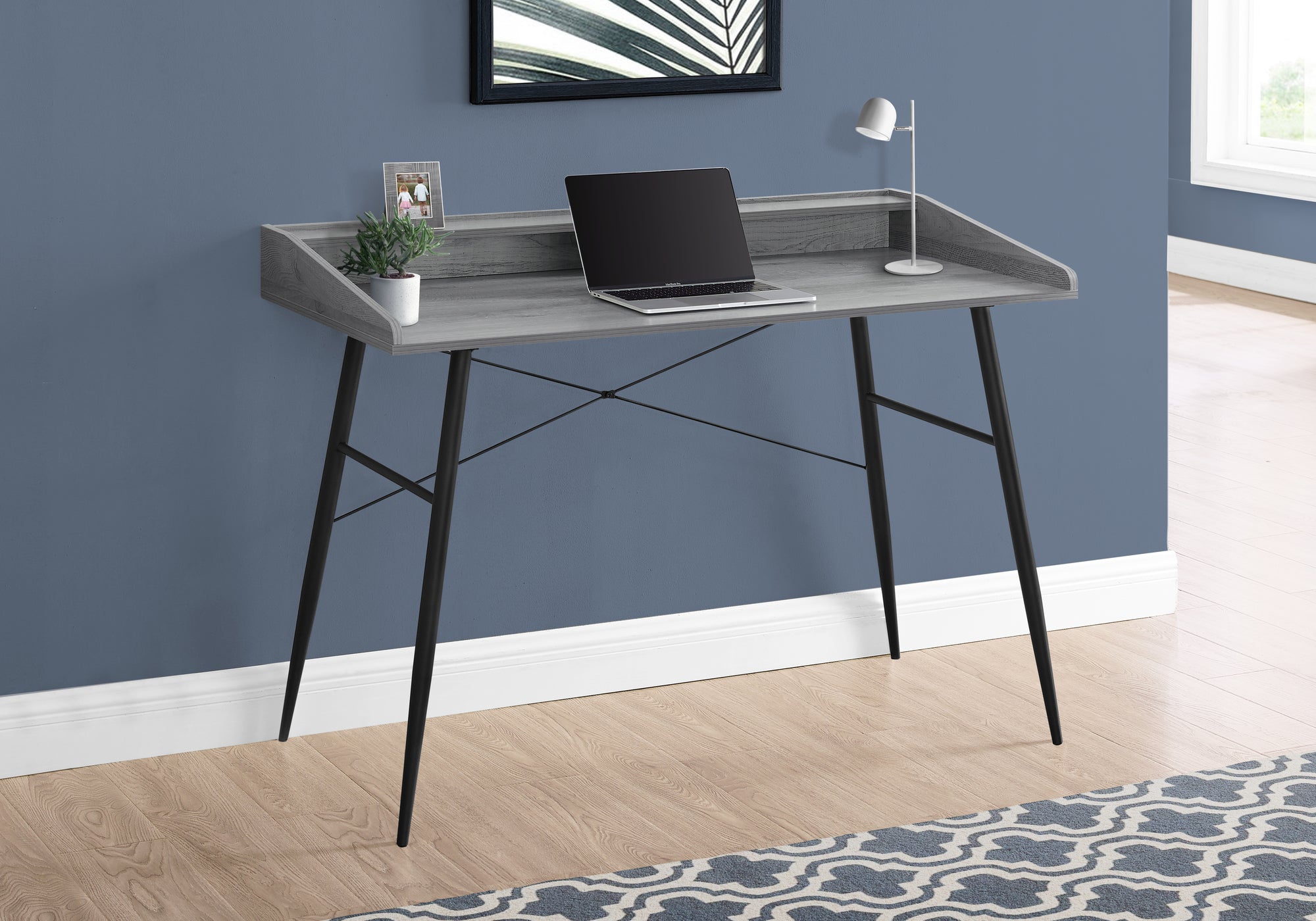 COMPUTER DESK - 48""L / GREY / BLACK METAL