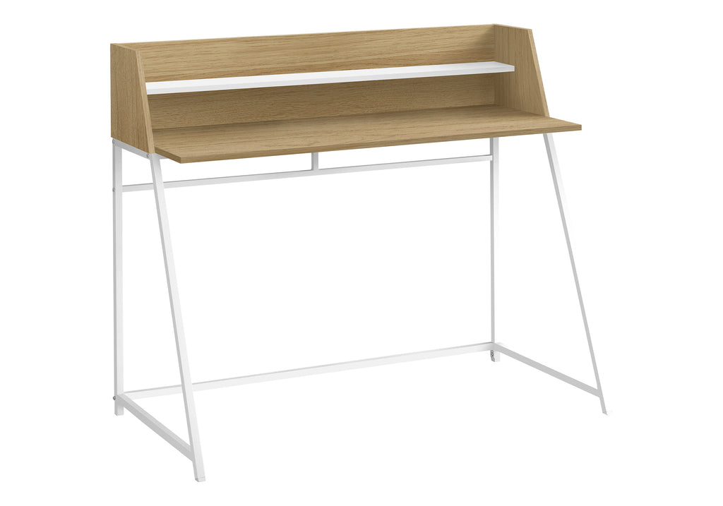 COMPUTER DESK - 48""L / NATURAL / WHITE METAL