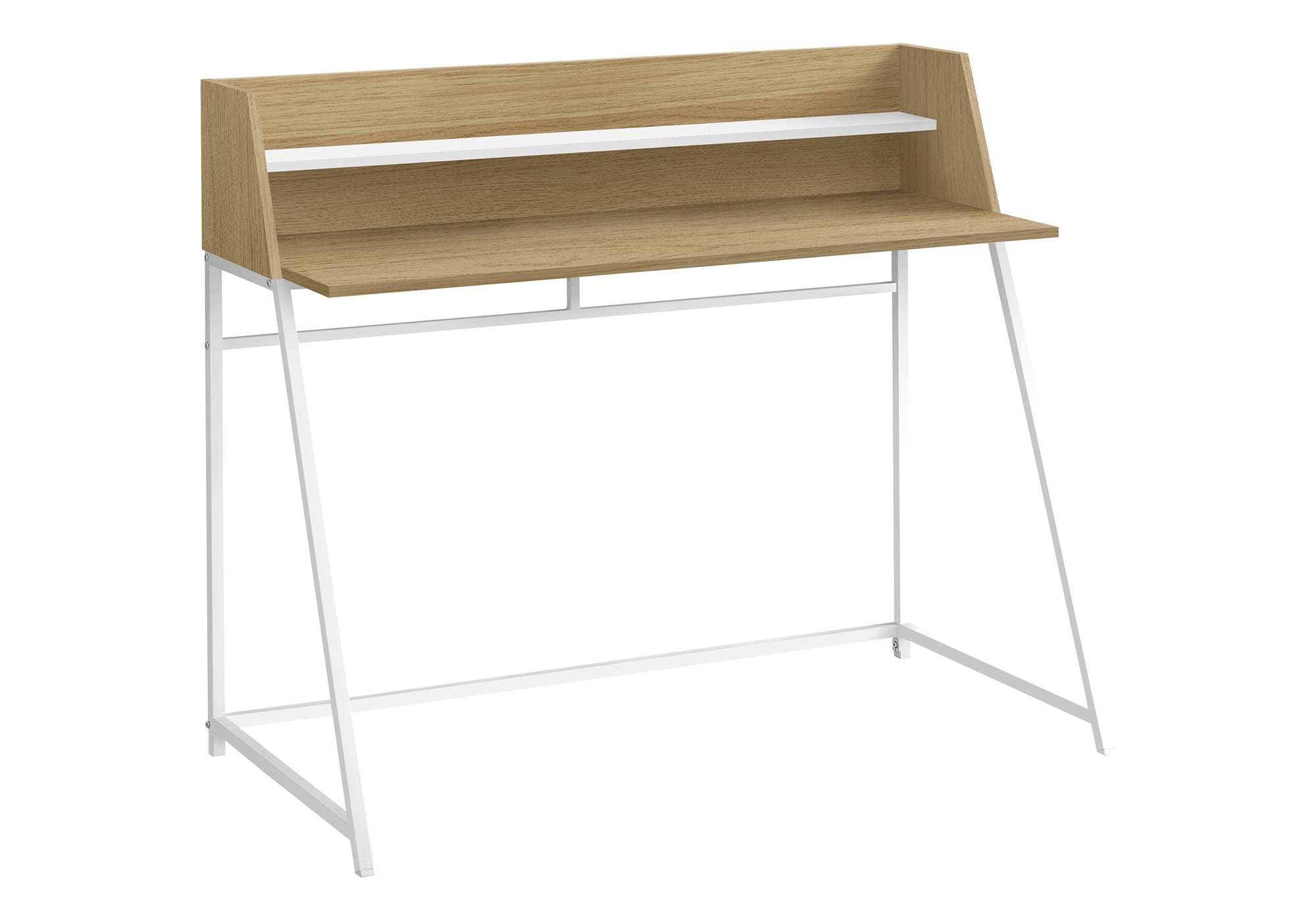 COMPUTER DESK - 48""L / NATURAL / WHITE METAL