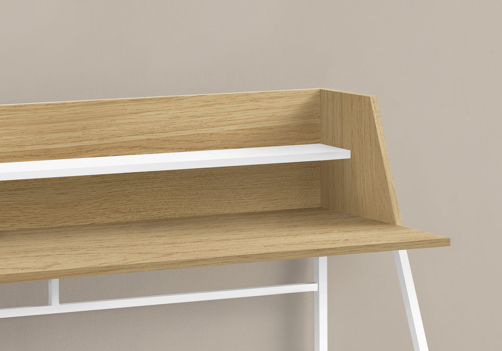 COMPUTER DESK - 48""L / NATURAL / WHITE METAL