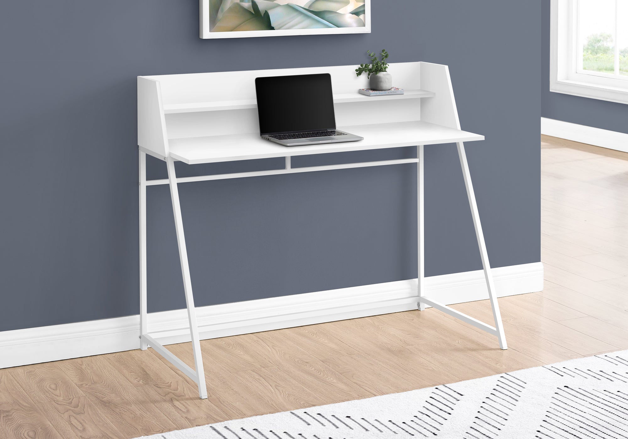 COMPUTER DESK - 48""L / WHITE / WHITE METAL