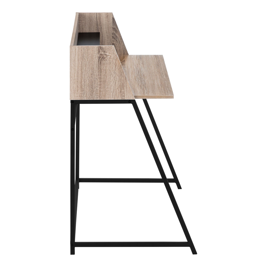 COMPUTER DESK - 48""L / DARK TAUPE / BLACK METAL