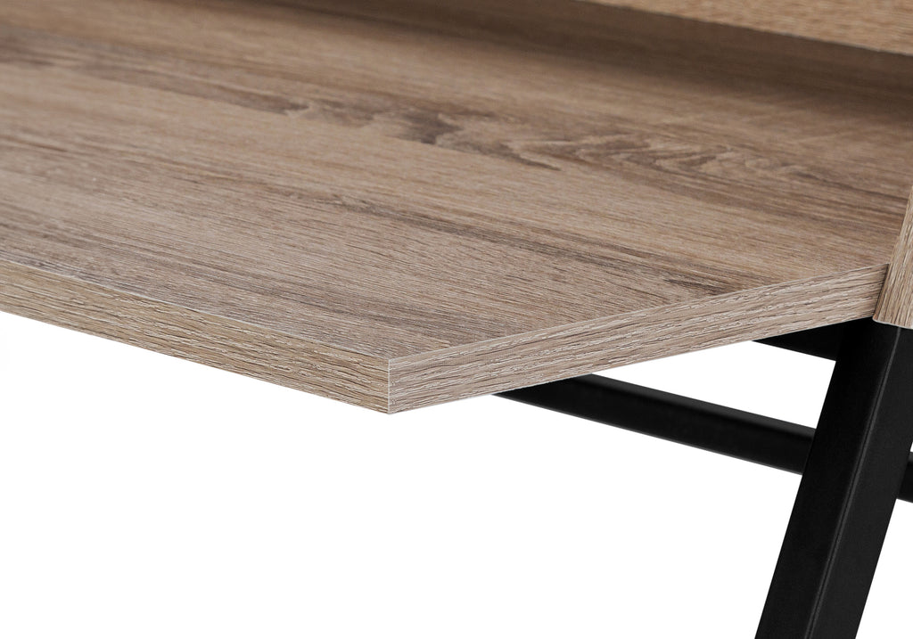 COMPUTER DESK - 48""L / DARK TAUPE / BLACK METAL