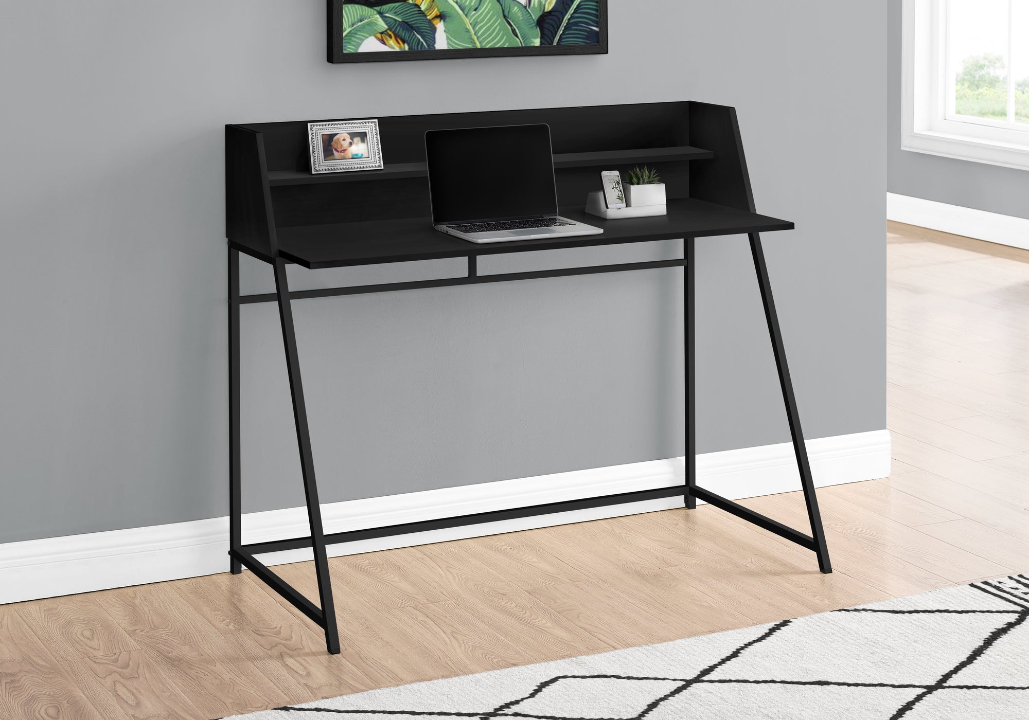 COMPUTER DESK - 48""L / BLACK / BLACK METAL