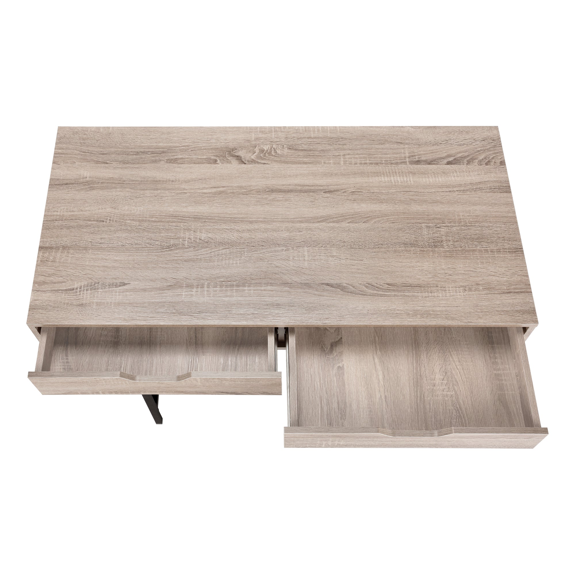 COMPUTER DESK - 48""L / DARK TAUPE / BLACK METAL