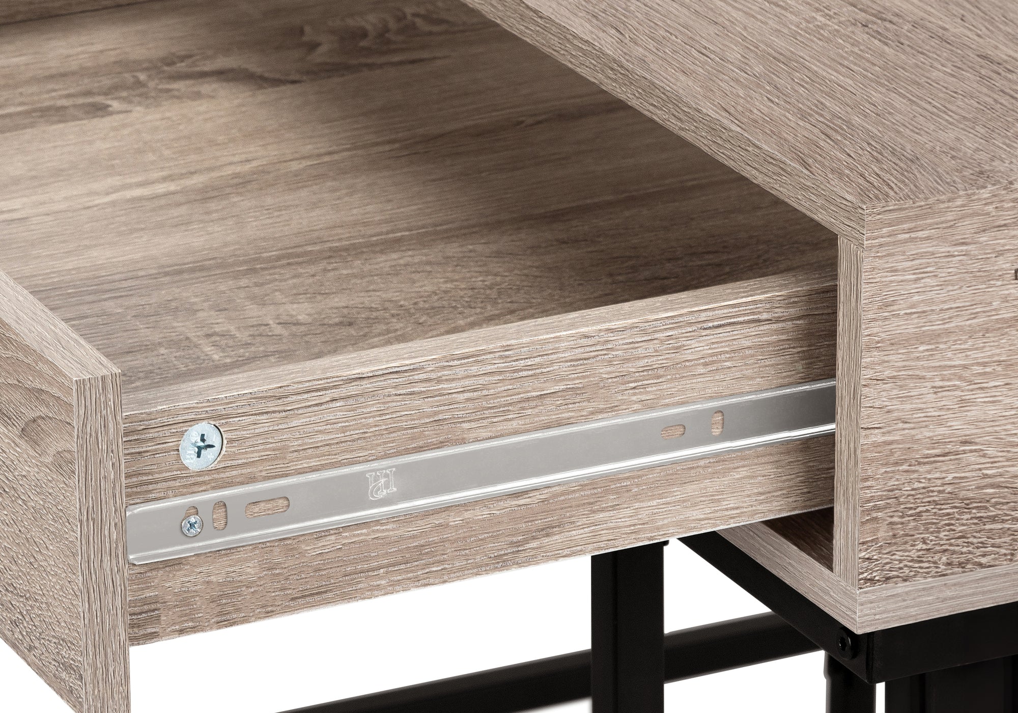 COMPUTER DESK - 48""L / DARK TAUPE / BLACK METAL