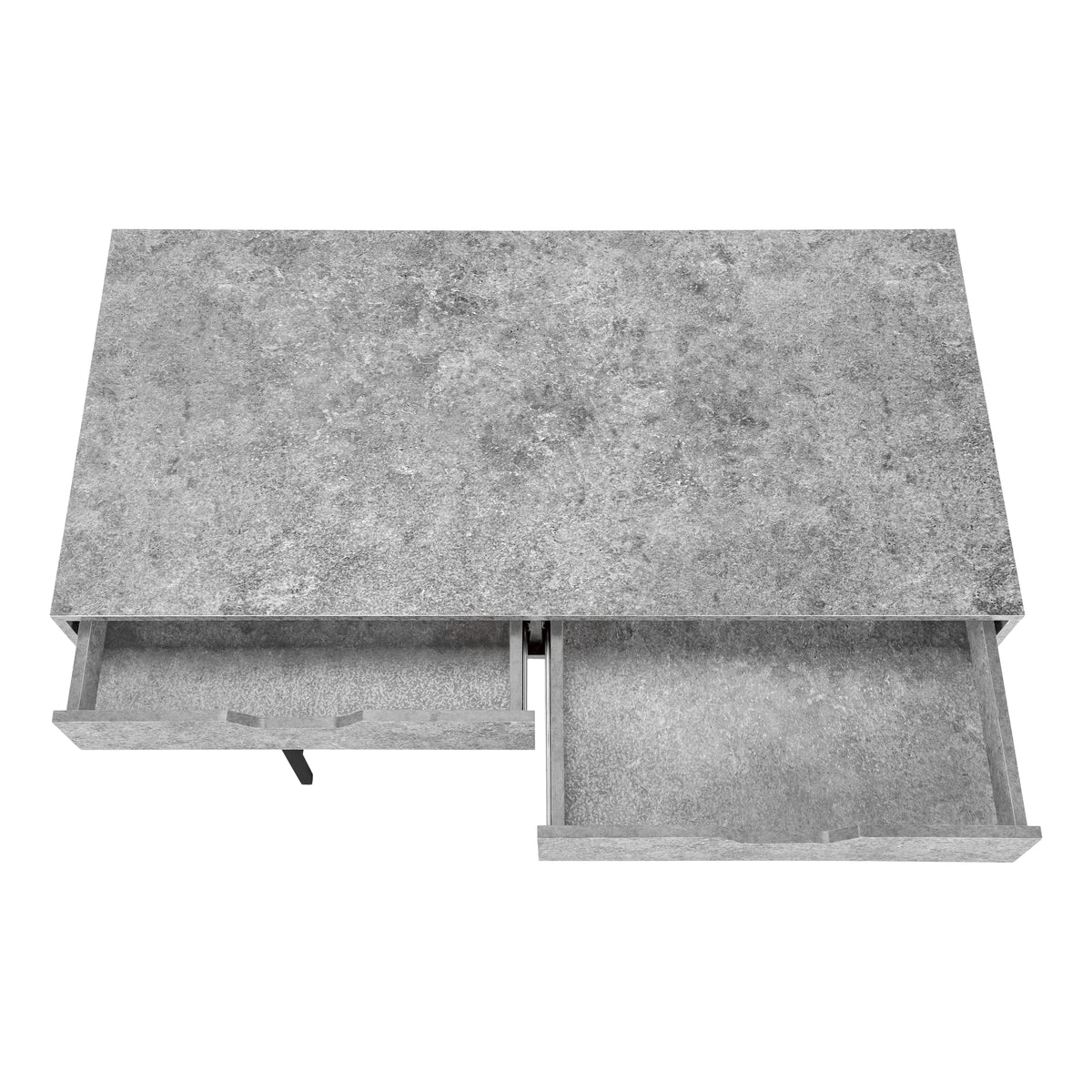 COMPUTER DESK - 48""L / GREY STONE-LOOK / BLACK METAL