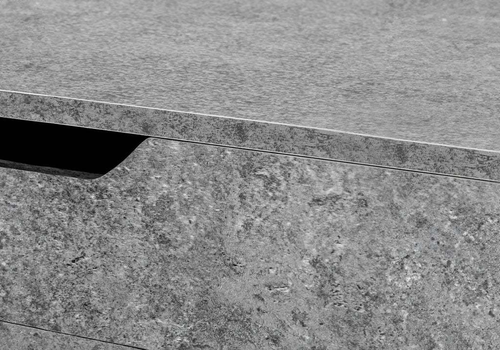COMPUTER DESK - 48""L / GREY STONE-LOOK / BLACK METAL