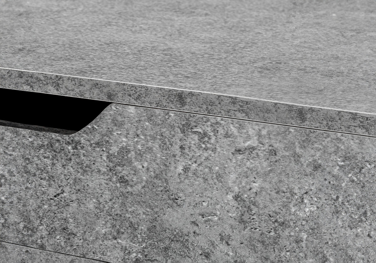 COMPUTER DESK - 48""L / GREY STONE-LOOK / BLACK METAL