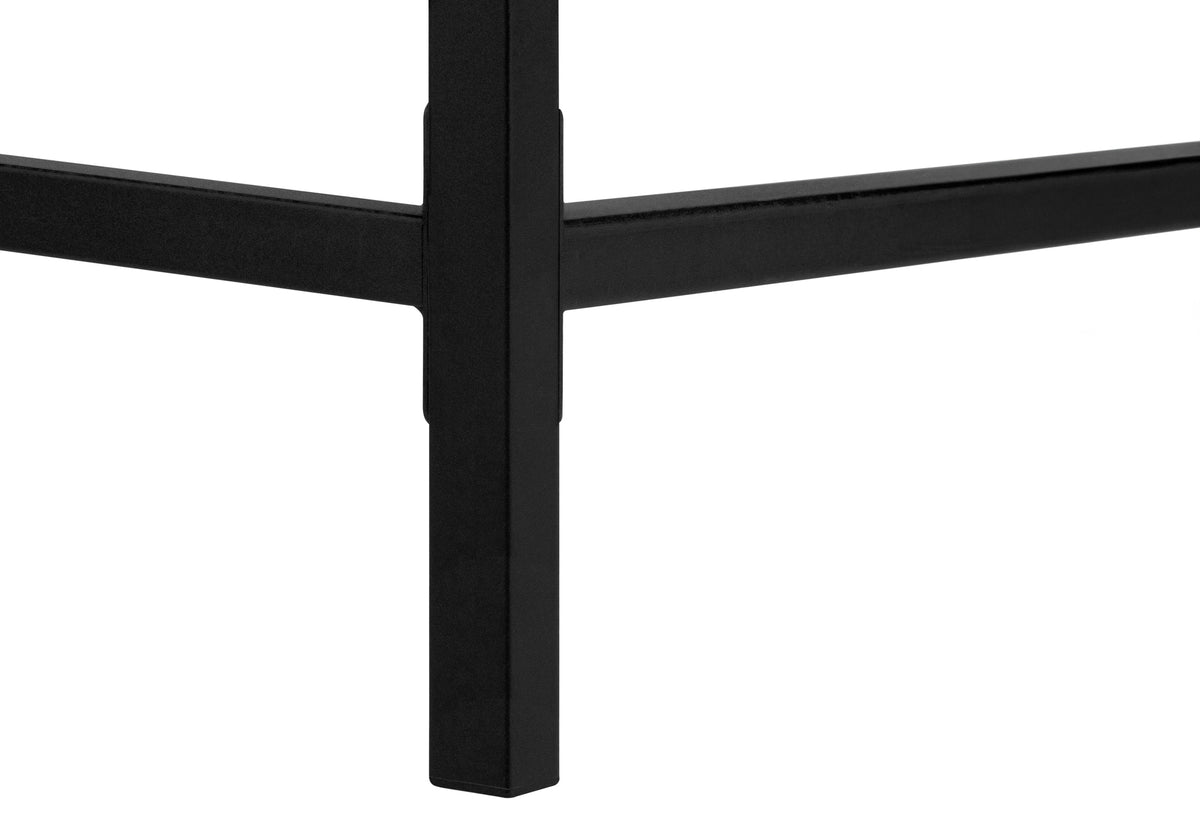 COMPUTER DESK - 48""L / GREY STONE-LOOK / BLACK METAL