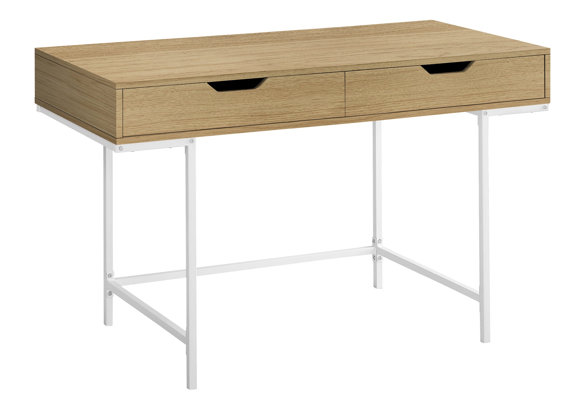COMPUTER DESK - 48""L / NATURAL / WHITE METAL