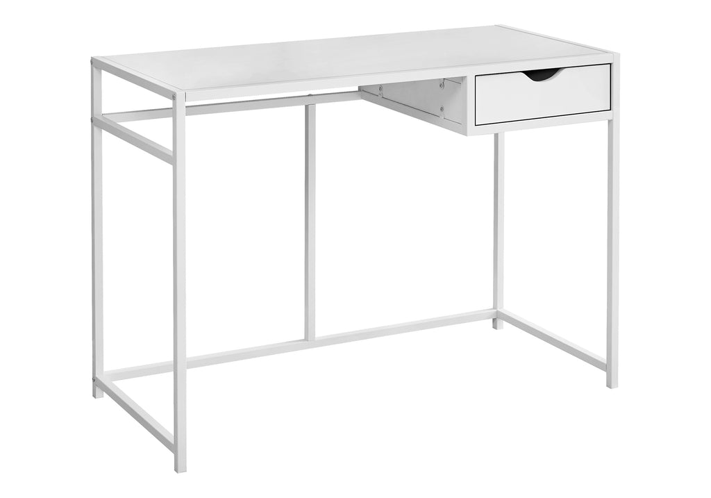 COMPUTER DESK - 42""L / WHITE / WHITE METAL