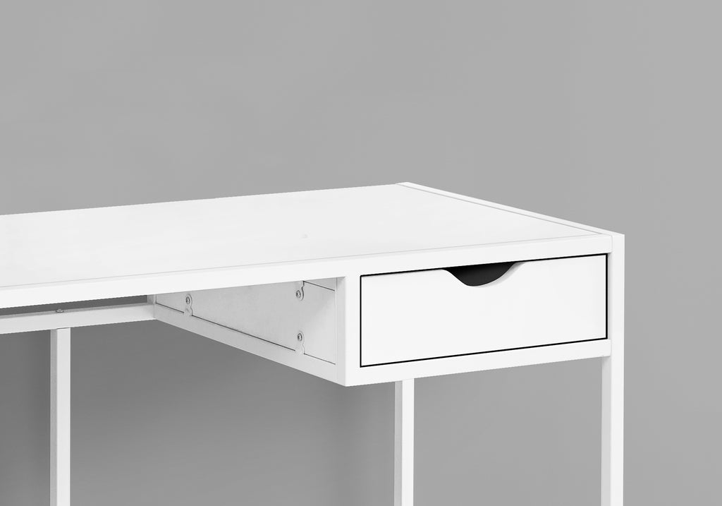 COMPUTER DESK - 42""L / WHITE / WHITE METAL