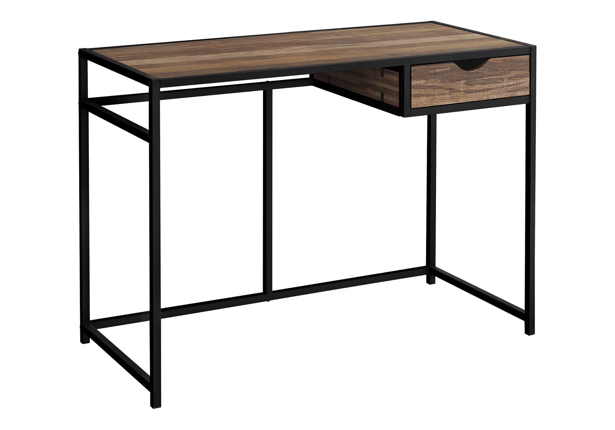 COMPUTER DESK - 42""L / BROWN RECLAIMED / BLACK METAL