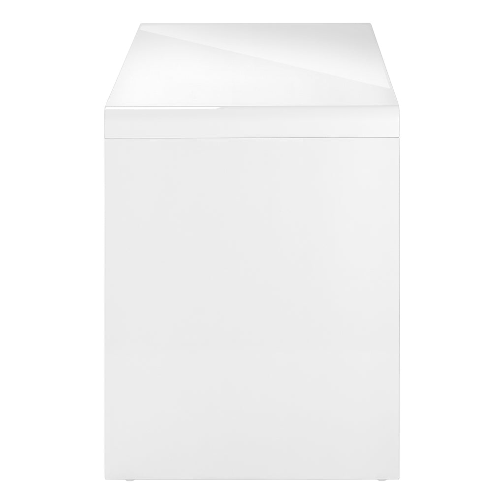 COMPUTER DESK - 60""L / HIGH GLOSSY WHITE L/R FACE DRAWER