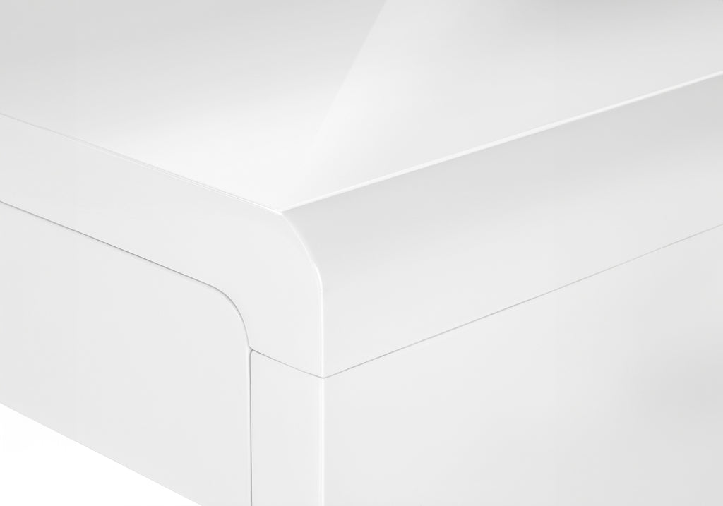 COMPUTER DESK - 60""L / HIGH GLOSSY WHITE L/R FACE DRAWER